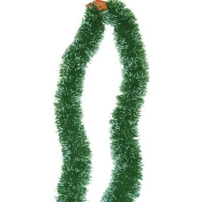 Σκούρα πράσινη γιρλάντα με άσπρα tips 250cm [00000393]