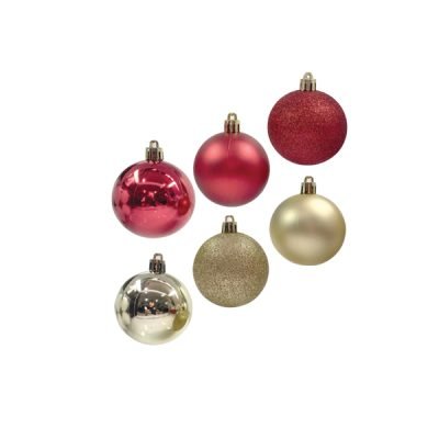 Σετ 12 Χριστουγεννιάτικες μπάλες φ6εκ [00000917]