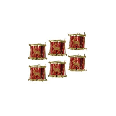 Σετ 6 τυμπανάκια κρεμαστα Χριστουγεννιάτικα [00000925]
