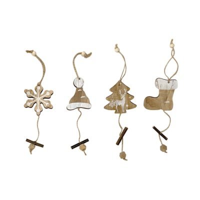 Ξύλινο κρεμαστό Χριστουγεννιάτικο στολίδι 7x7cm [00001184]