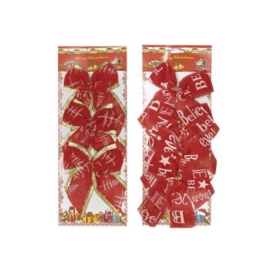 Σετ 3 Χριστουγεννιάτικοι φιόγκοι διακόσμησης [00001198]