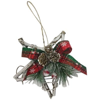 Χριστουγεννιάτικο ξύλινο αστέρι κρεμαστό [00001206]