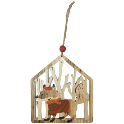 Ξύλινο Χριστουγεννιάτικο κρεμαστό σπιτάκι [00001247]