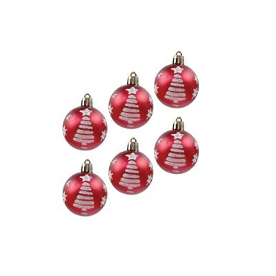 Σετ 6 χριστουγεννιάτικες μπάλες [00001310]