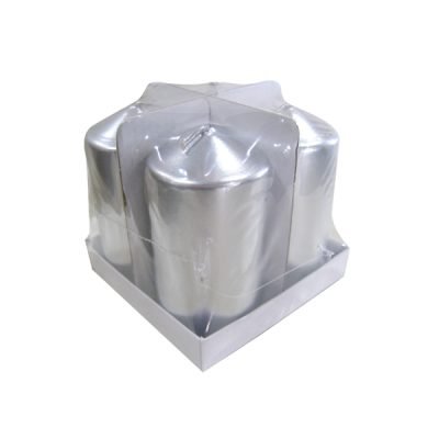 Σετ 4 ασημί κερια [00001364]