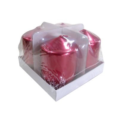 Σετ 4 κόκκινα κερια [00001365]