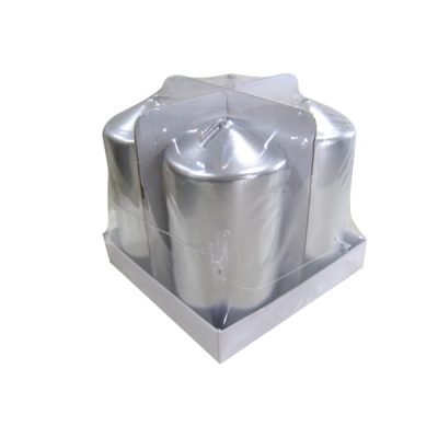 Σετ 4 ασημί κερια [00001367]