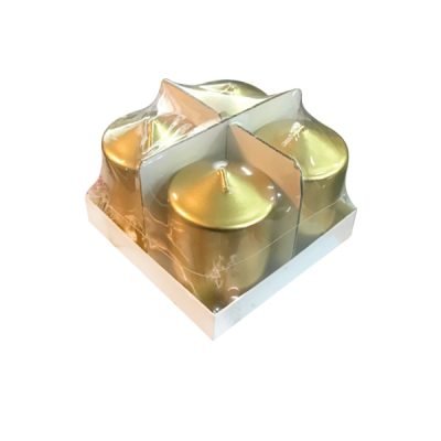 Σετ 4 χρυσά κερια 7,5 x 5cm [00001383]