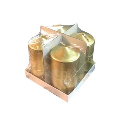 Σετ 4 χρυσά κερια 10 x 5cm [00001384]