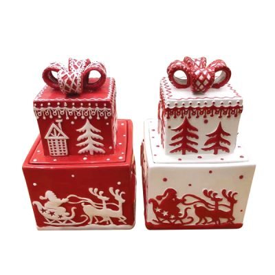 Μπισκοτιέρα πορσελάνινη τετράγωνη 23cm [00001441]