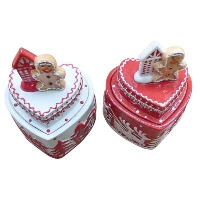 Μπισκοτιέρα πορσελάνινη καρδιά 17cm [00001443]