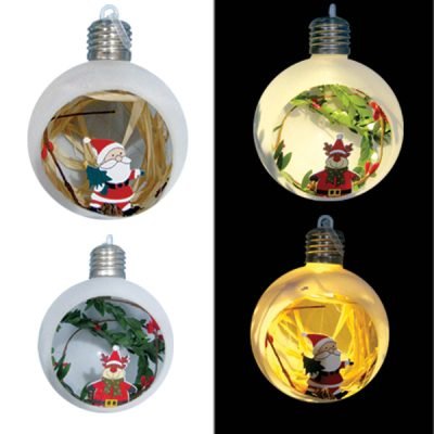 Διακοσμητική βελουτέ μπάλα με φως 8cm [00001484]