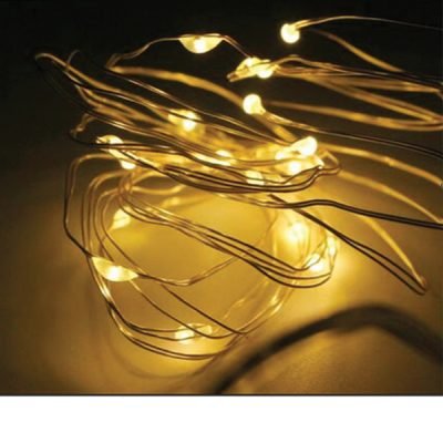 Σετ 20 θερμά λευκά λαμπάκια LED μπαταρίας [00001485]