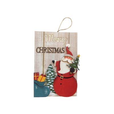 Ξύλινο κρεμαστό διακοσμητικό Άη Βασίλης 27 x 18 [00001509]