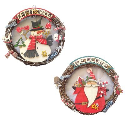 Ξύλινο διακοσμητικό στεφάνι 24 x 24cm [00001516]