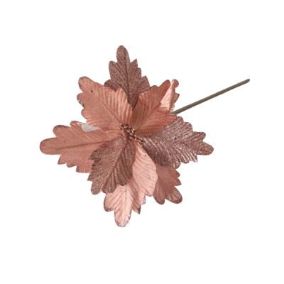 Χριστουγεννιάτικο διακοσμητικό ροζ λουλούδι Ø19cm [00001531]