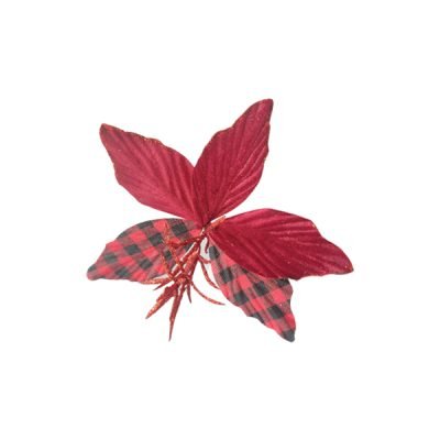 Χριστουγεννιάτικο κόκκινο διακοσμητικό λουλούδι Ø19cm [00001535]