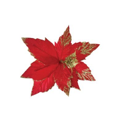 Χριστουγεννιάτικο διακοσμητικό λουλούδι βελουτέ Ø20cm [00001536]