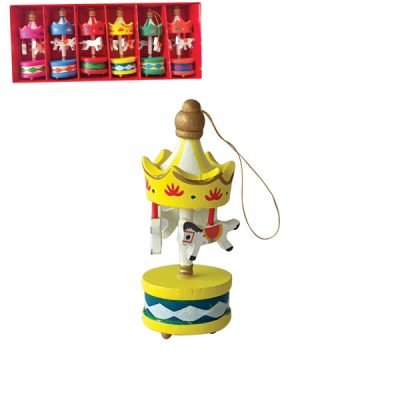 Σετ 6 ξύλινα κρεμαστά καρουζέλ 21cm [00001555]