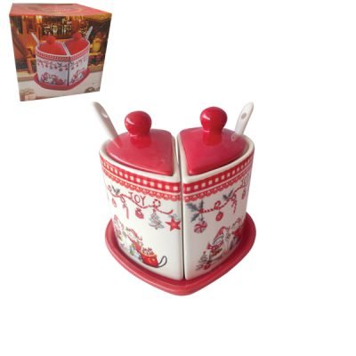 Πορσελανινο διακοσμητικό για καφέ – ζάχαρη [00001573]