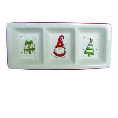 Πορσελάνινη παραλληλόγραμμη πιατέλα 3 θέσεων [00001635]