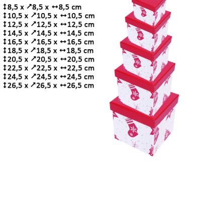 Σετ 10 χάρτινα τετράγωνα κουτιά αποθήκευσης [00001666]