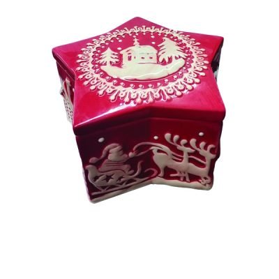 Χριστουγεννιάτικη κεραμική μπισκοτιέρα  [00001701]