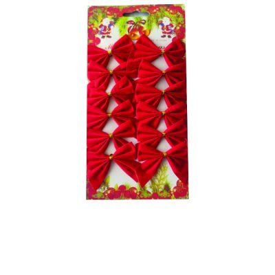 Σετ 12 φιόγκοι κόκκινοι 5,5x 5 cm [00001726]