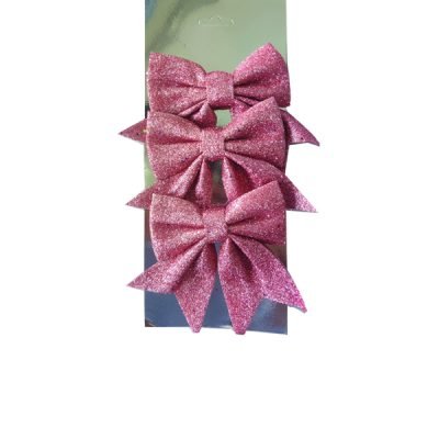 Σετ 3 φιόγκοι ροζ 12x 12 cm [00001727]