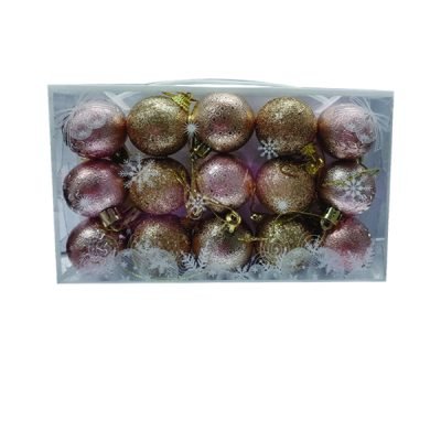 Σετ 15 Χριστουγεννιάτικες μπάλες 4cm [00001744]