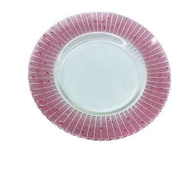 Χριστουγεννιάτικη κόκκινη πιατέλα γυάλινη 32εκ. [00001759]