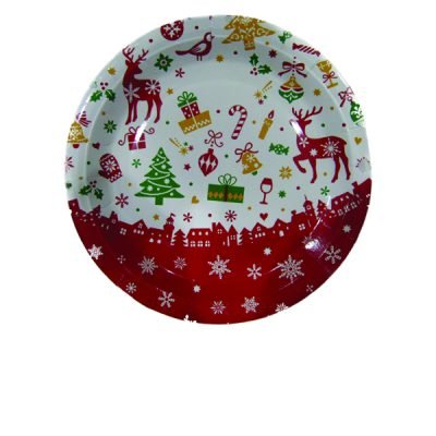 Σετ 10 Χριστουγεννιάτικα πιάτα χάρτινα 23εκ. [00001764]