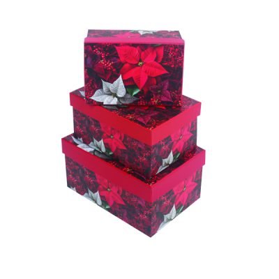 Σετ 3 Χριστουγεννιάτικα χάρτινα κουτιά [00001786]