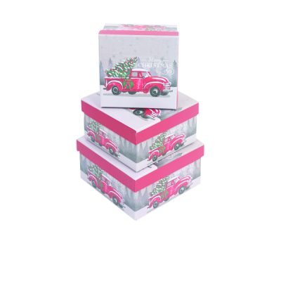 Σετ 3 Χριστουγεννιάτικα χάρτινα κουτιά [00001790]