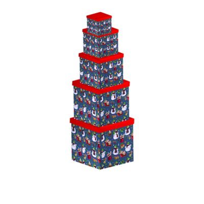 Σετ 10 Χριστουγεννιάτικα χάρτινα κουτιά [00001793]