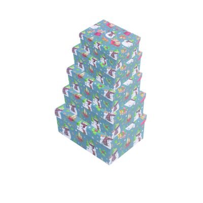 Σετ 10 Χριστουγεννιάτικα χάρτινα κουτιά [00001798]