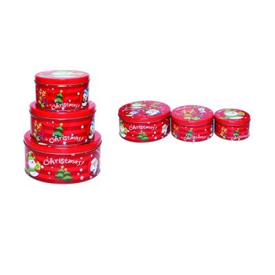 Σετ 3 τσίγγινα στρογγυλά κουτιά αποθήκευσης [00001883]