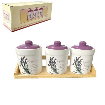 Σετ 3 κεραμικά βάζα για καφέ-ζάχαρη και αλάτι [00109323]