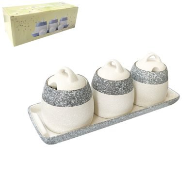 Σετ 3 κεραμικά βάζα για καφέ-ζάχαρη και αλάτι [00109325]