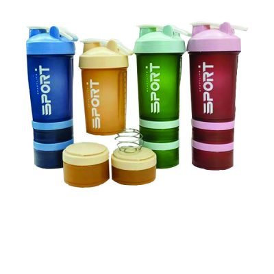 Παγούρι -σέϊκερ 500 ml με 2 βιδωτές θήκες αποθήκευσης [00201114]