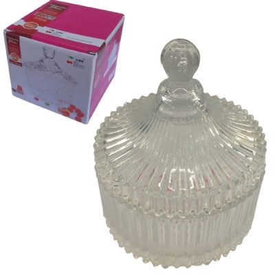 Γυάλινη φοντανιέρα με καπάκι Φ10,5cm [00203128]
