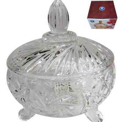 Γυάλινη φοντανιέρα με καπάκι Φ11cm [00203134]