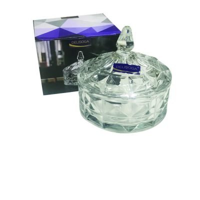 Γυάλινη φοντανιέρα με καπάκι Φ13cm [00203229]