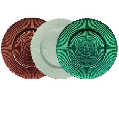 Διακοσμητική πιατέλα γυάλινη 32cm [00203270]