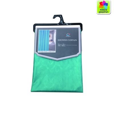 Σετ πλαστική ημιδιάφανη κουρτίνα μπάνιου 180x180cm με κρίκους [00402519]