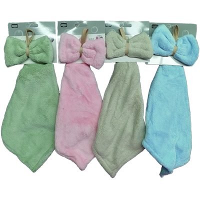 Πετσετάκι χεριών με φιόγκο, βελουτέ [00402657]