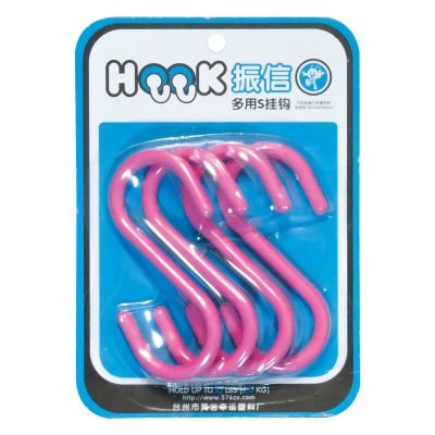 Σετ 4 πλαστικά χρωματιστά γαντζάκια 10cm [00404227]