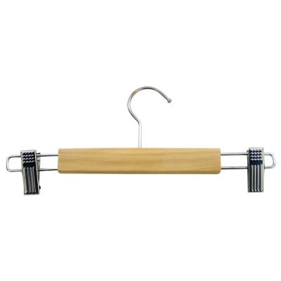 Ξύλινη κρεμάστρα παντελονιού και φούστας με 2 κινούμενα μανταλάκια [00501012]