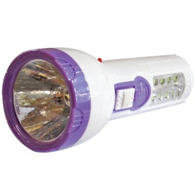 Πλαστικός επαναφορτιζόμενος φακός led 400mAh με 8 led στην λαβή [00600046]