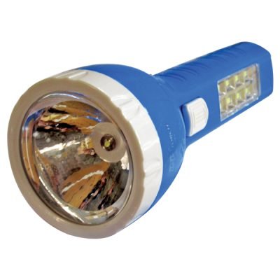 Πλαστικός επαναφορτιζόμενος φακός led 700mAh με 8 led στην λαβή [00600047]
